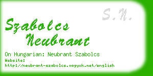 szabolcs neubrant business card